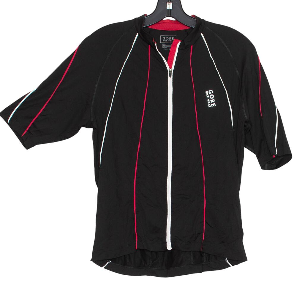 Gore Mens Cycling Jersey Bike Short Sleeve Performance Zip Front Black Red XL
